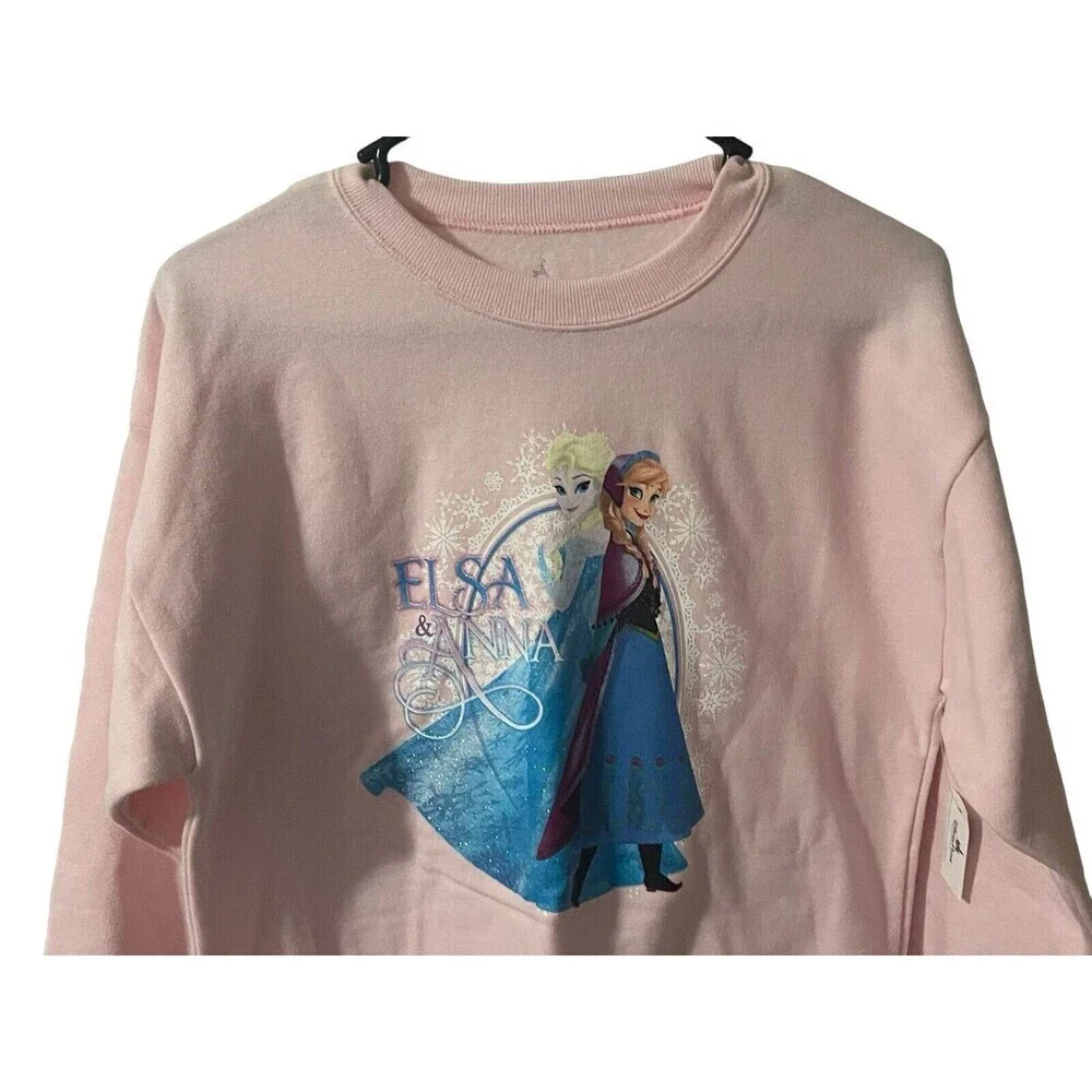Disney Parks Frozen Elsa Anna Pullover Pink Sweatshirt for Girls X-Large 14-16